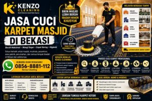 Jasa Cuci Karpet Masjid di Bekasi Profesional, Cocok Buat Area Industri dan Perumahan | Kenzo Cleaning