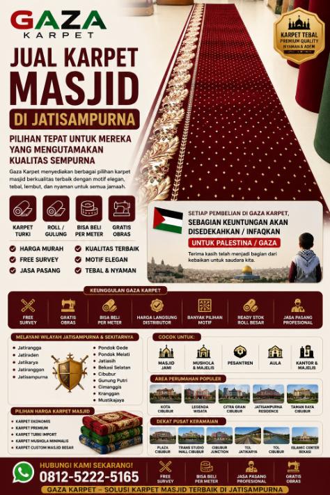 0812-5222-5165 Jual Karpet Masjid di Jatisampurna – Gaza Karpet, Pilihan Tepat untuk Mereka yang Mengutamakan Kualitas Sempurna