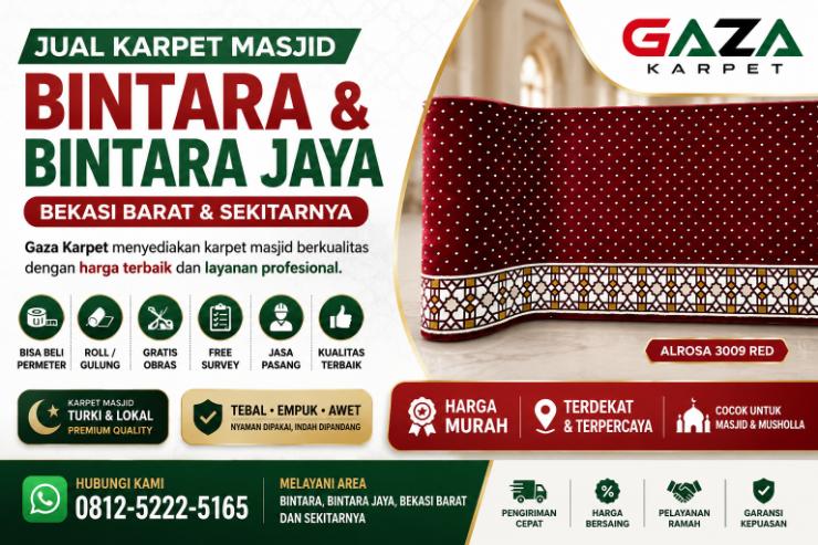 Jual Karpet Masjid di Bintara & Bintara Jaya Bekasi Barat | Gaza Karpet